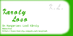 karoly loso business card